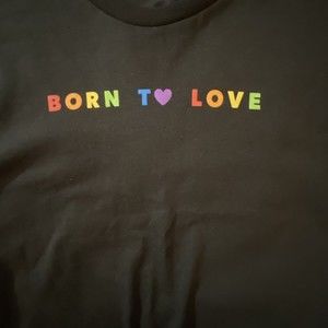 NWT Born To Love Unisex Crop Non-Binary LGBTQ Pride T-shirt Phluid Project Sz L